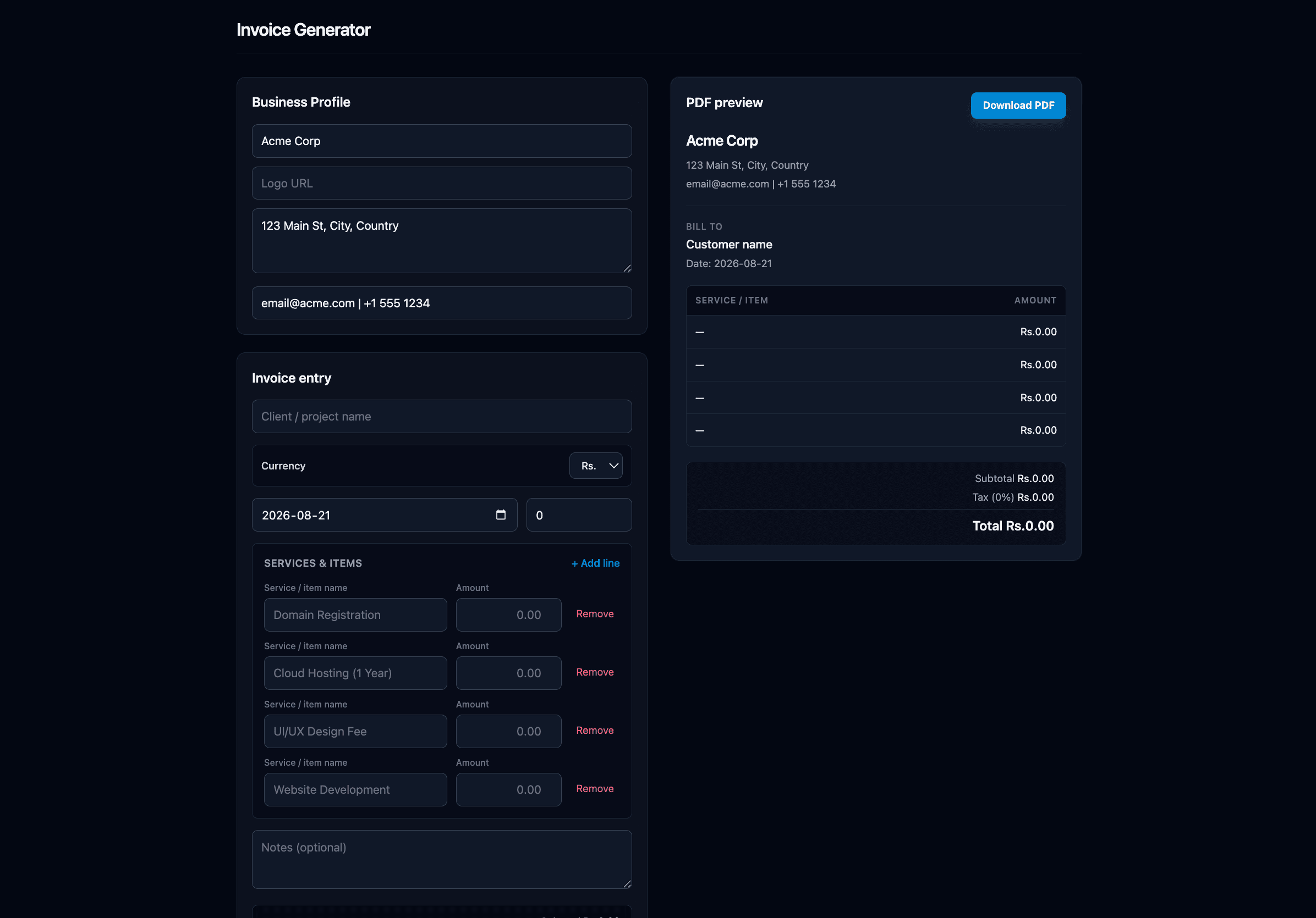 Invoice Generator
